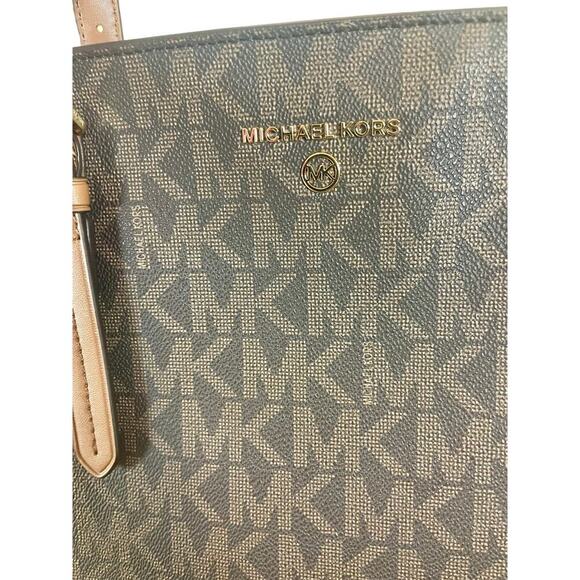 NEW MICHAEL KORS ARIA LARGE TOTE BAG BROWN/ACORN GOLD ACCENTS CARRYALL VERSATILE - Picture 15 of 16